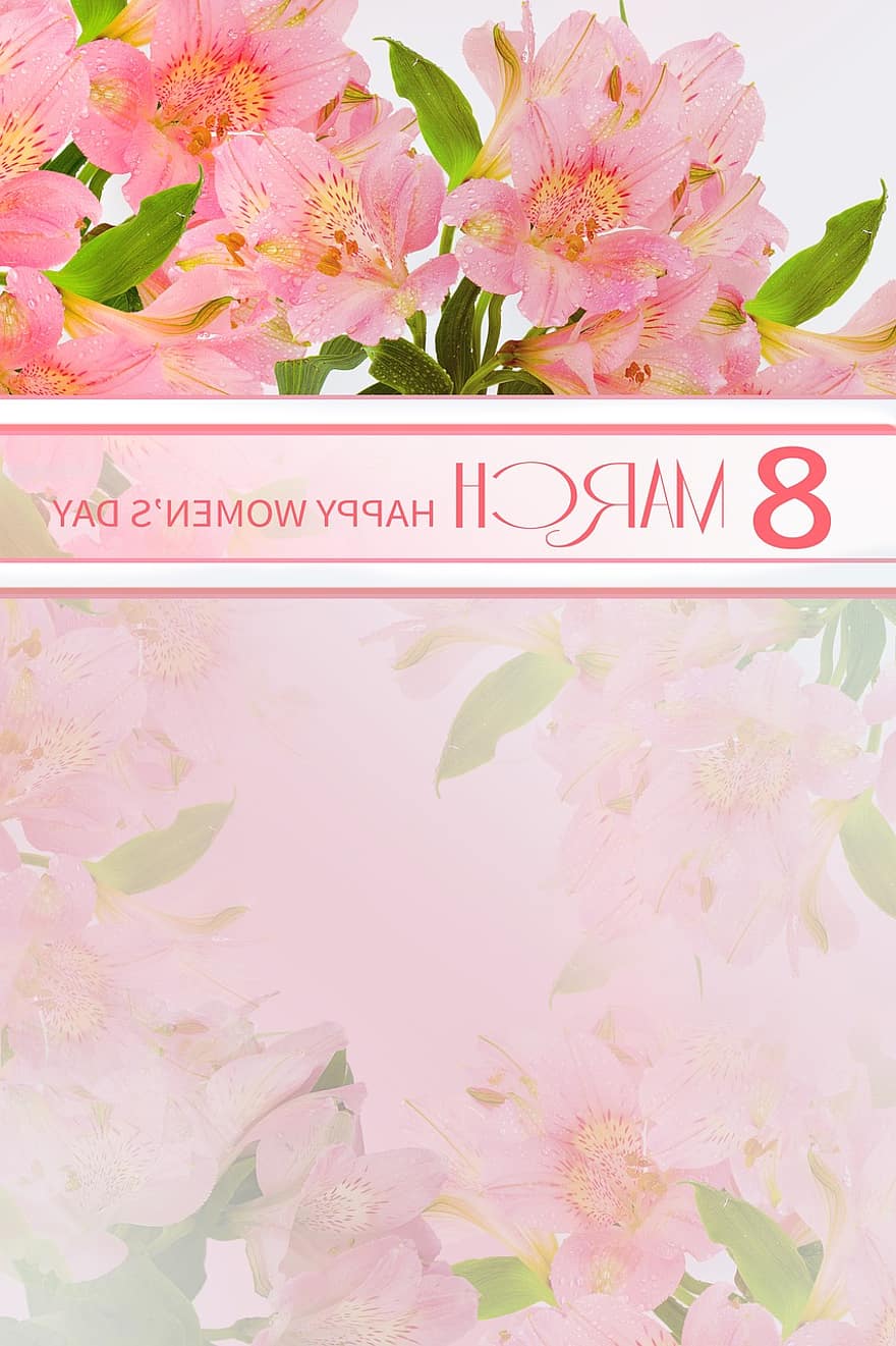 kwiat, Dzień Kobiet, 8 marca, miejsce na tekst, Natura, pulpit, liść, kwiatowy, flora, karta, dekoracja