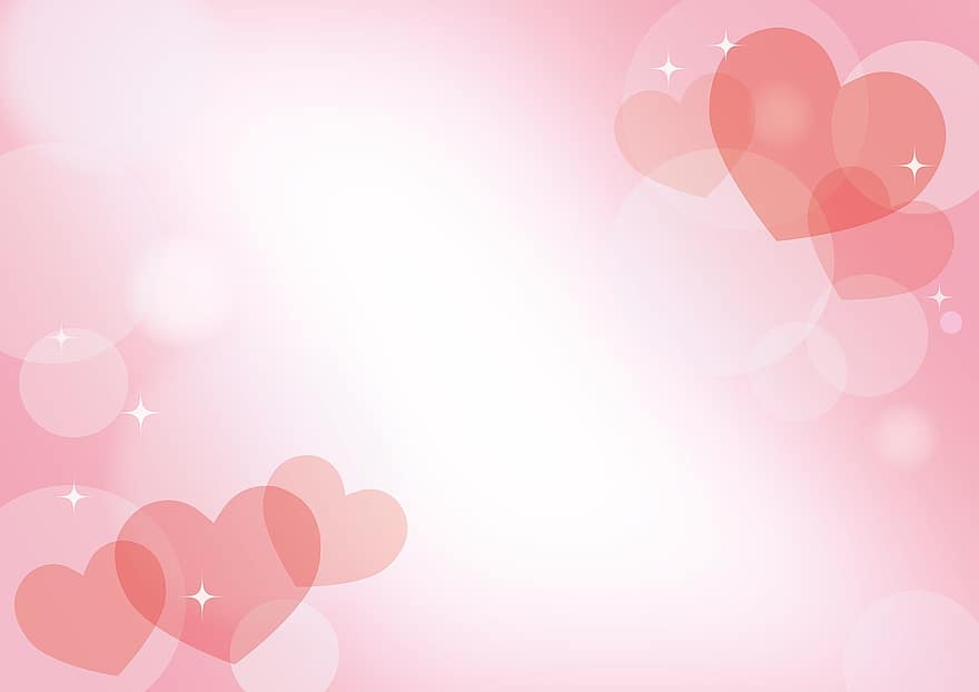 fond de la Saint-Valentin, bokeh coeurs, rose, cœurs, amour, Valentin, romantique, Couleur, rouge, décoration, romance