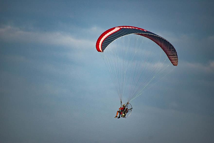 paramotor, flyvningen, paragliding, flyvende, dom, vinge, pilot, eventyr, paramotoring, sport, flyve
