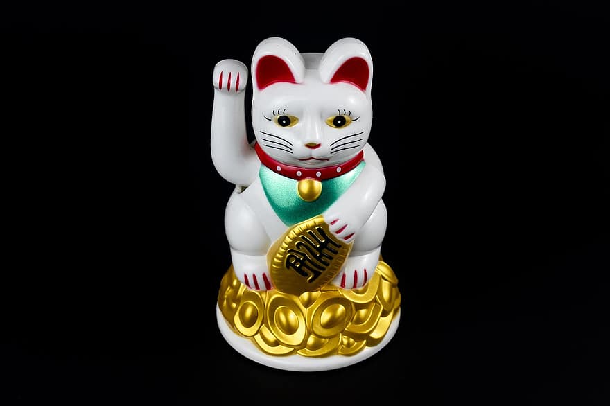 maneki-neko, kat, figur, heldig kat, Indbydende kat, Penge Cat, vinkende kat, Fortune Cat, held og lykke, formue, traditionel