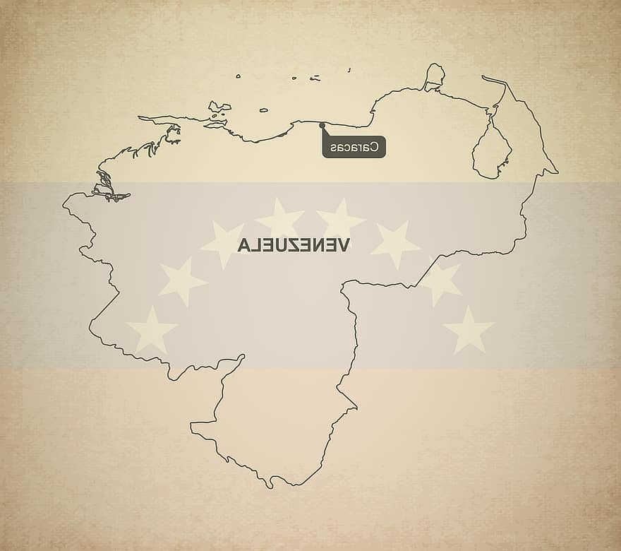 Gliederung, Karte, Venezuela, Erdkunde, Land, Karten, Südamerika, genau, Flagge