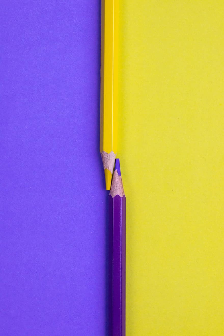 रंगीन पेंसिल, नीला, पीला, पेंसिल, कला, पैलेट, डिज़ाइन, चित्रांकनी, पृष्ठभूमि, पृथक, तेज़