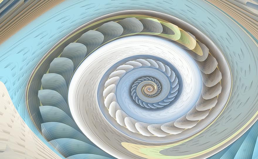 spiral, fraktal, keramaian, pusaran air, memutar