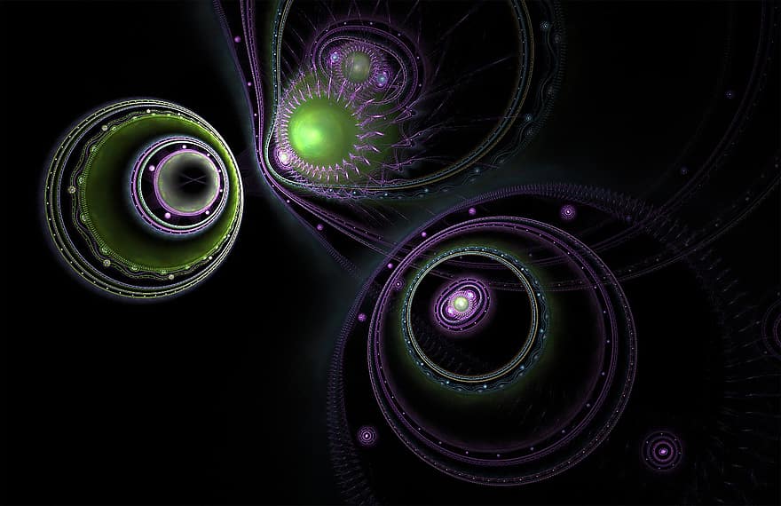 fractal, violets, zaļa, dārgakmeņi, fona, tekstūra, dizains
