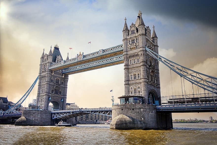 Tower Bridge, Bridge, River, Landmark, Historic, Historical, Tourist Attraction, Architecture, Towers, River Thames, London