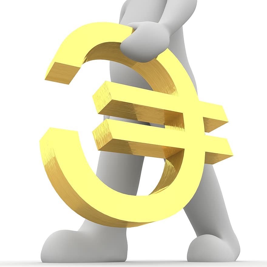유로, 문자, 3d, 상징, 유럽, 통화, 유로화, 유럽 ​​사람, 재원, 돈, 현금 및 현금 등가물