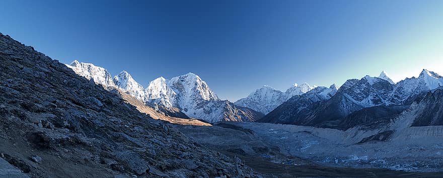 네팔, 에베레스트 산, 크 u, 빙하, 산, 히말라야 산맥, 히말라야, 트레킹, 눈, 산들, 여행