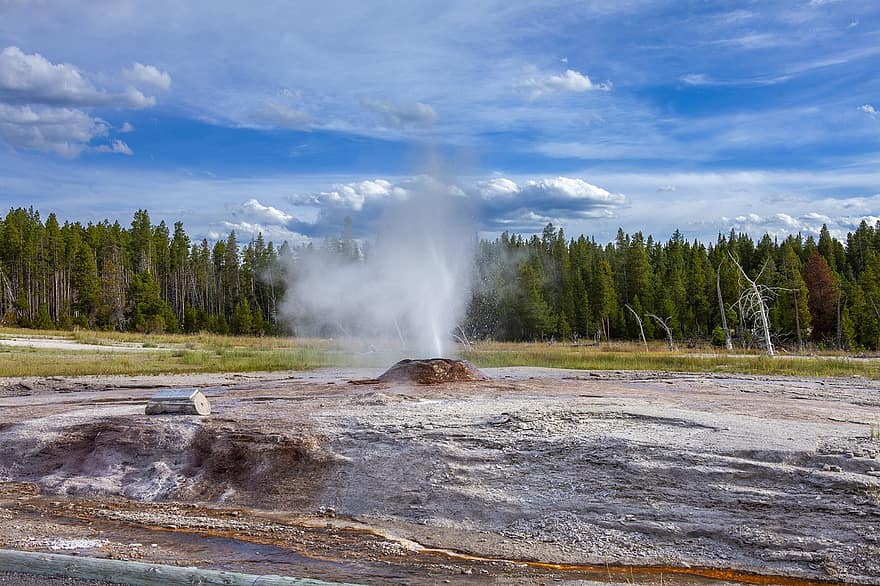 National Park, Nature, Travel, Wy, Yellowstone, Landscape, Outdoor, Volcano, Geyser, Usa, water