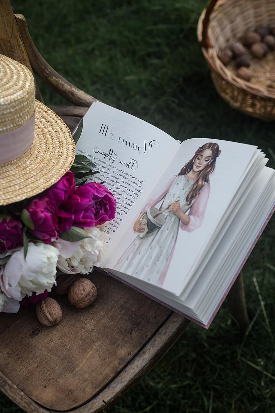 Book, Flowers, Hat, Reading, Nuts, Bible, Religion, Read, Wedding, Holy, Christianity