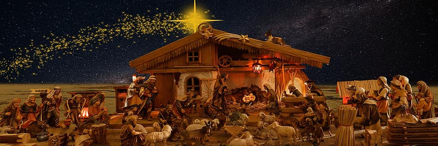 Religion, jul, krybbe, Kristus barn, nativity scene, juleselskap, jule tid, julestjerne, hellige tre konger, tro, jesus