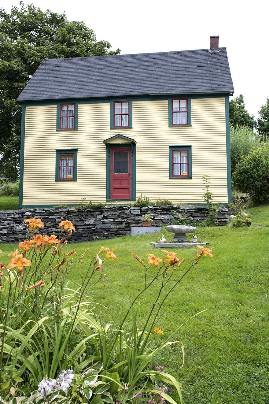 huis, ramen, dak, facade, saltbox, Newfoundland
