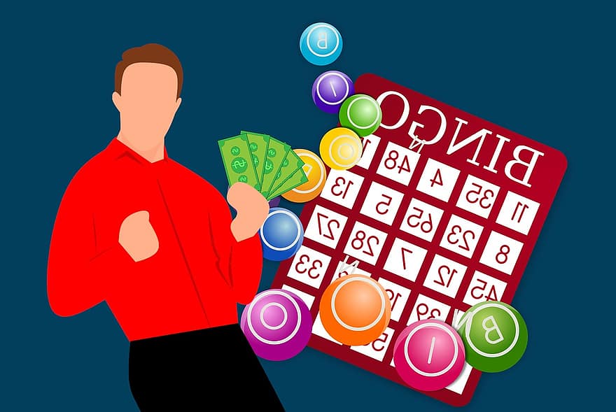 bingo, banknotus, nugalėtojas, loterija, laimėti, kazino, pinigų, grynieji pinigai, prizas, vaikinas, premija