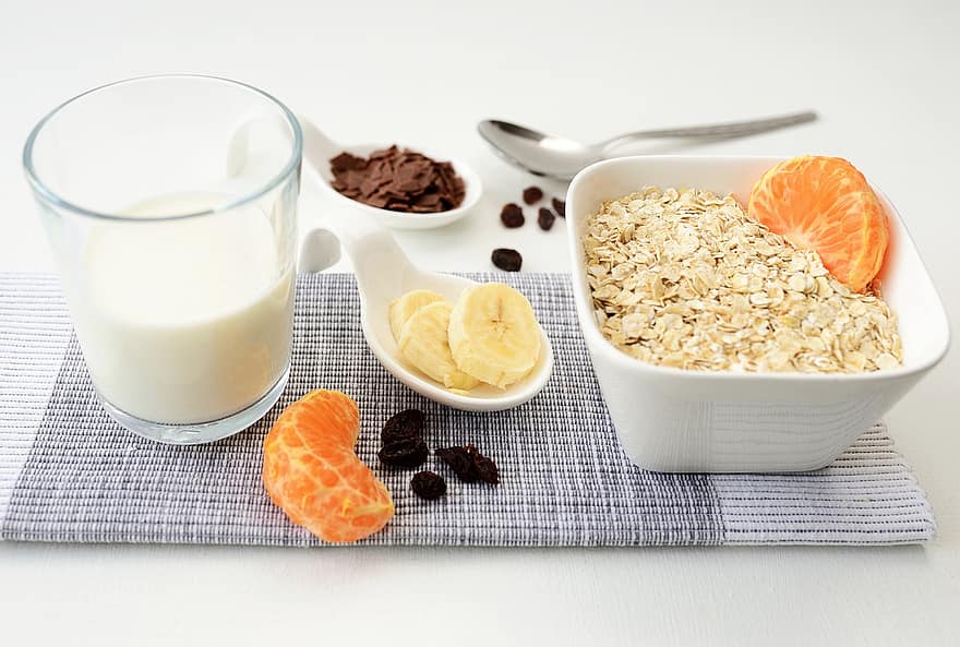 Breakfast, Oatmeal, Cereal, Healthy, Milk, Nourishment