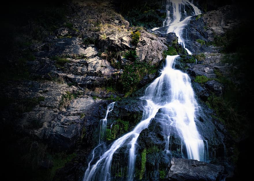 водопад, вода, стръмна скала, река, поток, рок, природа, планина, Черна гора
