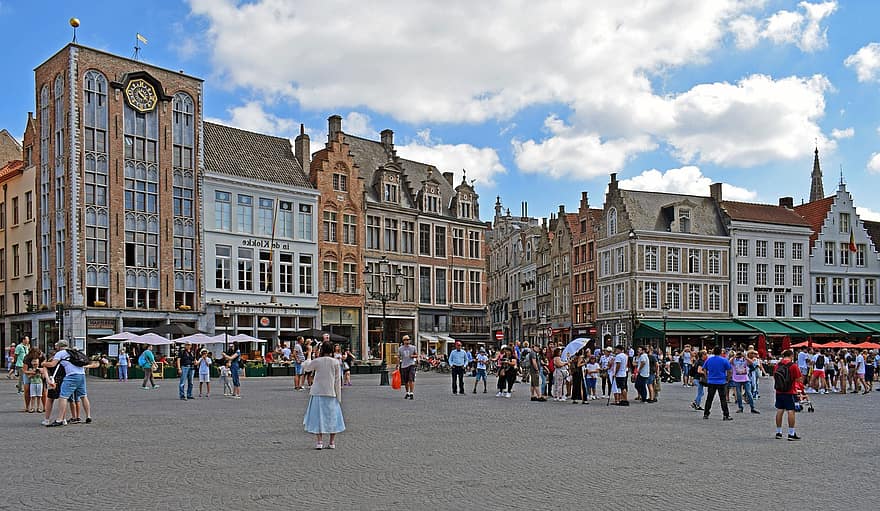 plac, Budynki, architektura, turystyka, Miasto, Belgia, znane miejsce, kultury, podróżować, turysta, na zewnątrz budynku