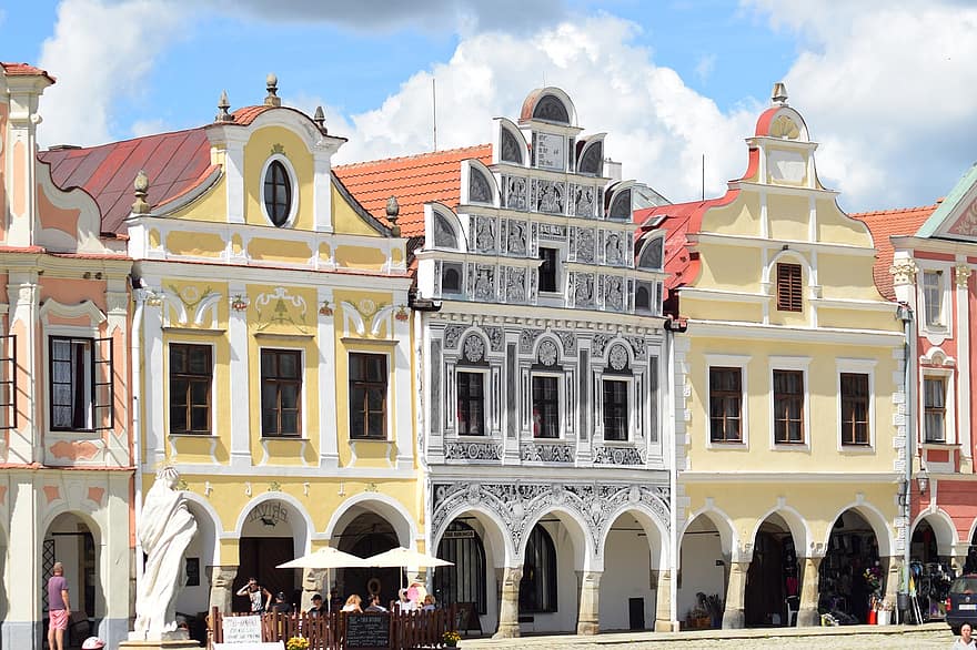 clădire, monument, oraș, moștenire, Telč, istoric