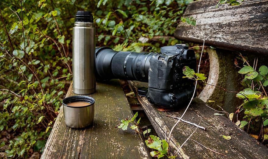 cámara, café, naturaleza, beber