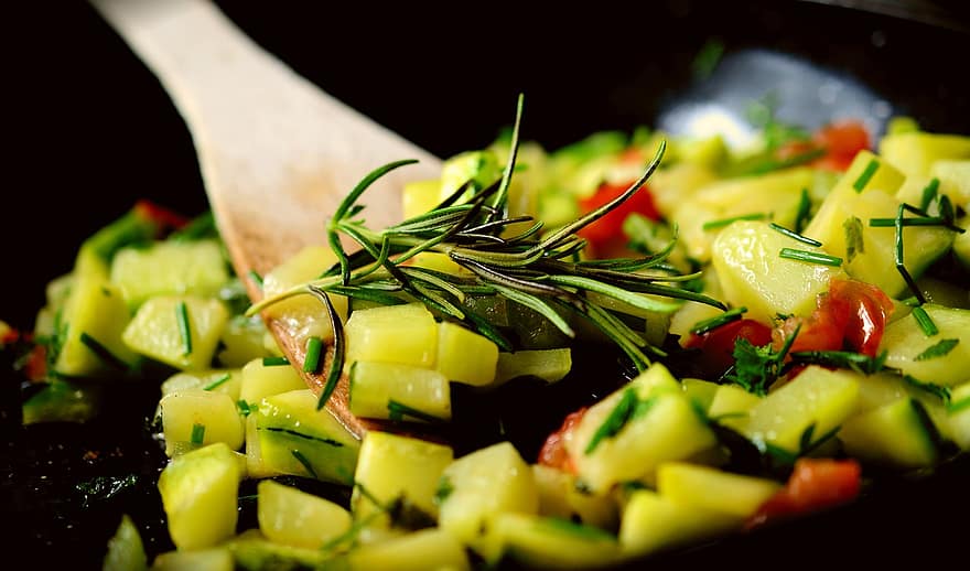 salad, nutrisi, sehat, Sayuran, vegetarian, bahan, Rosemary, herba