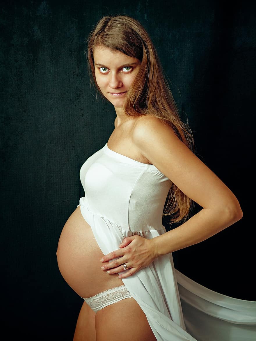 女性、妊娠している、妊娠、ママ、腹部、親、子、母性、若い