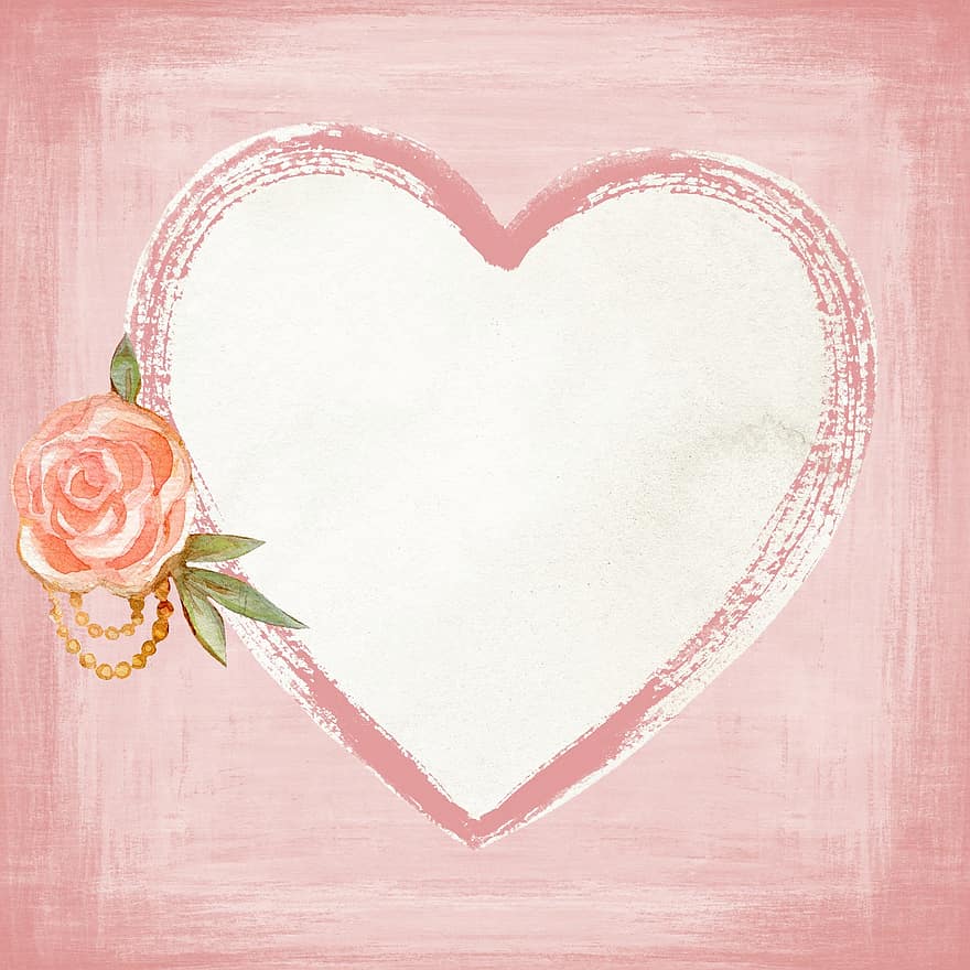 kalp, şekil, Aşk, çiçek, karalama defteri, sanat, el sanatları, kart, çerçeve, hayat, sevgililer günü