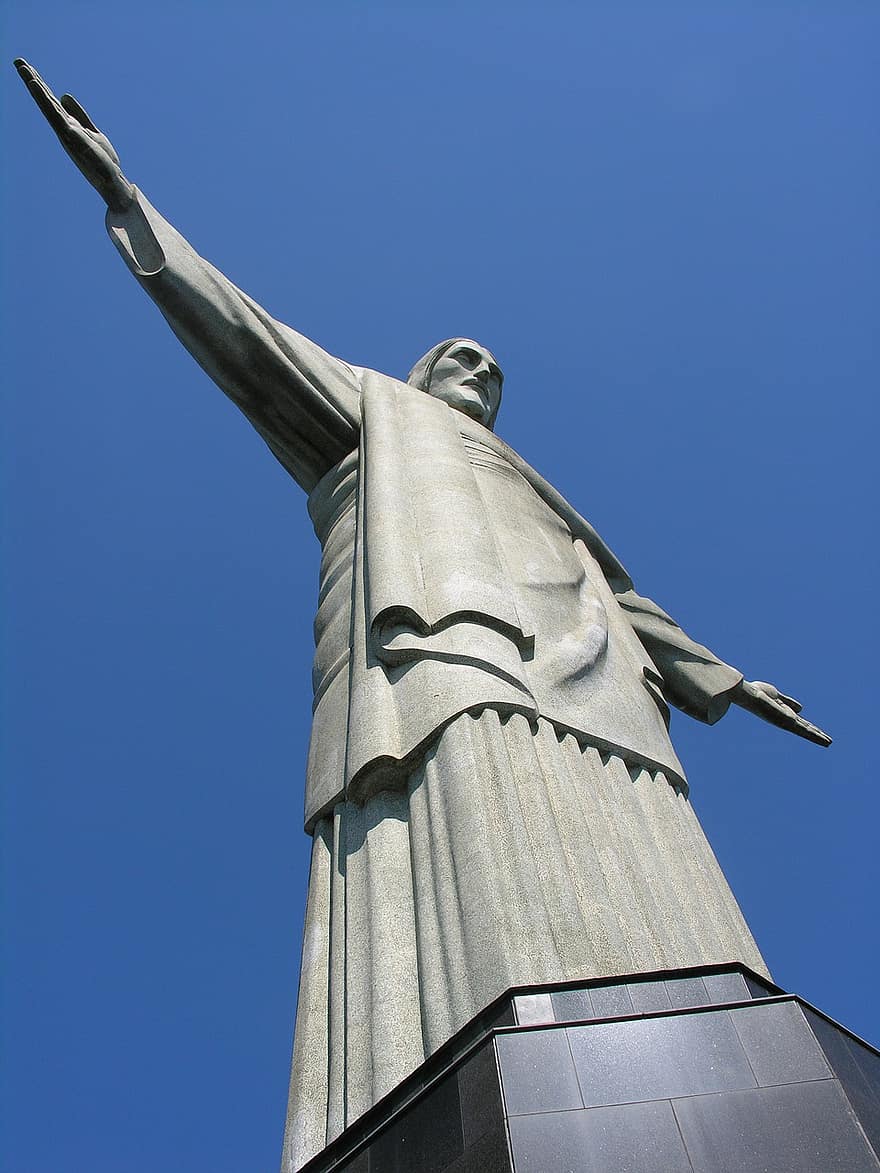 그리스도 구속자, 동상, 브라질, 리오 데 자네이로, 관광 여행, 하늘, 종교, 신앙, 기념물, 조각