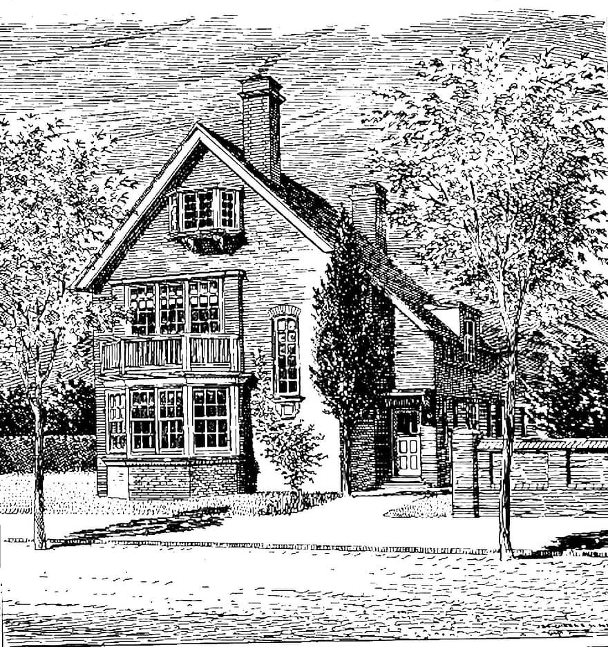 Sketch, House, Building, Architecture, Drawing, Cottage, Country House, Home