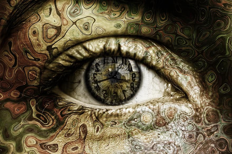 silmä, kello, nainen, steampunk