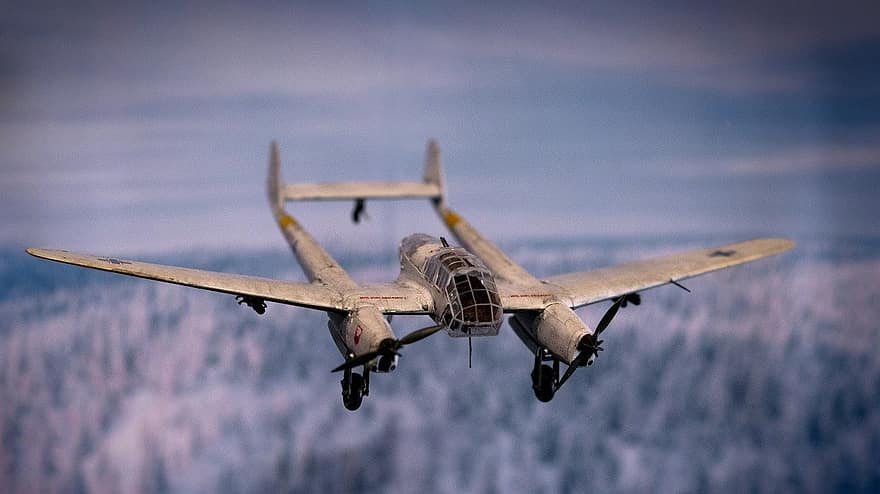 літака, focke-wulf fw 189, модель, повітряний транспортний засіб, літак, летить, гвинт, транспортування, військовий, винищувач, Авіація