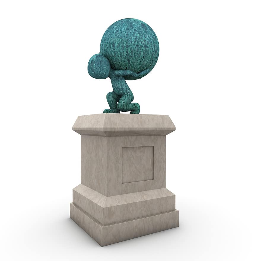 monument, pilota, força, globus, pedra, escultura, referència