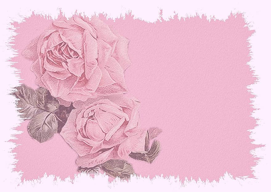 Background, Pink, Invitation, Scrapbook, Vintage, Pink Rose, Diary, Pages, Shabby Chic, Nostalgic, Playful