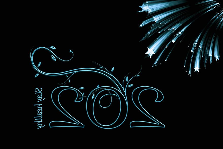 any nou, focs artificials, 2021, dia d'Any Nou, cap d'any, curs, canvi d’any, salutacions, salut, desig, disseny