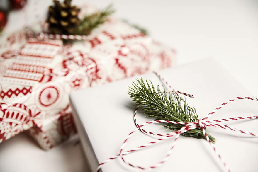detail-, Kerstmis, geschenken, achtergrond, decoratie, decoratief, bureau, gift, meisje, vakantie, ornamenten