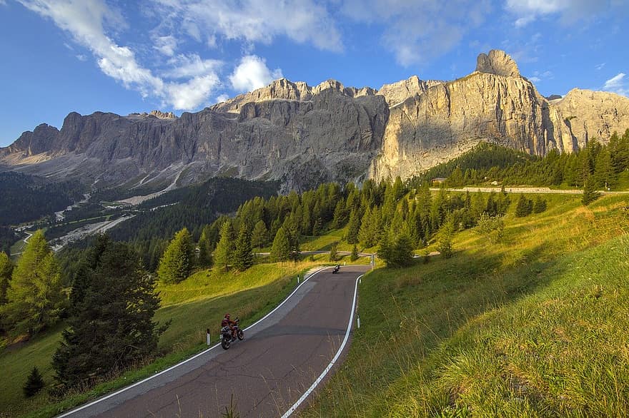 Mountains, Road, Dolomites, Italy, Nature, mountain, landscape, summer, mountain peak, adventure, forest