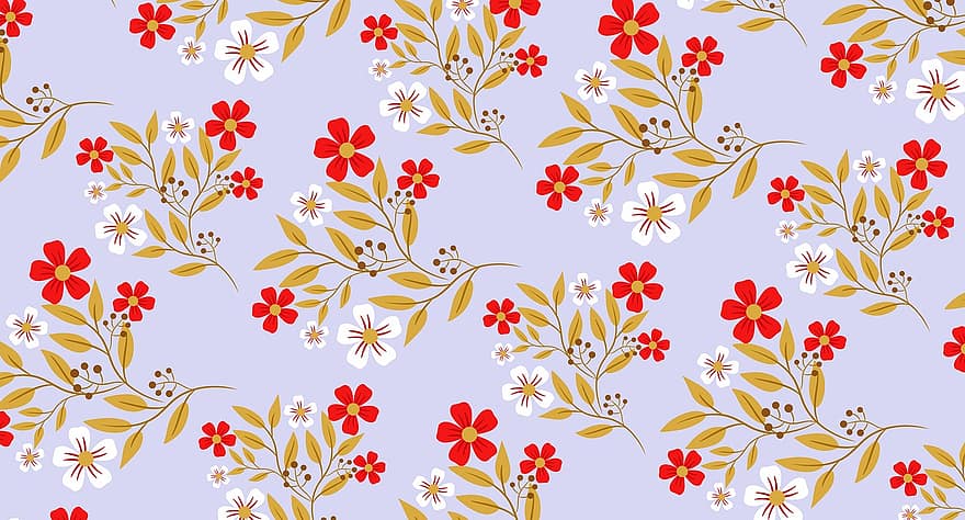 Illustration, Default, Flowers, Floral, Flowery, Background, Seamless, Repeated, Wallpaper, Paper, Tissue