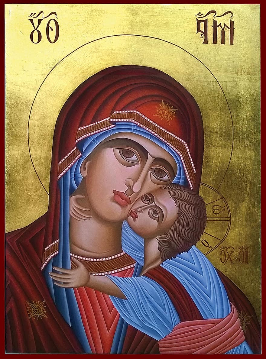 ortodox, icona, madre di Dio, Vladimirskaya, stile bizantino, arte