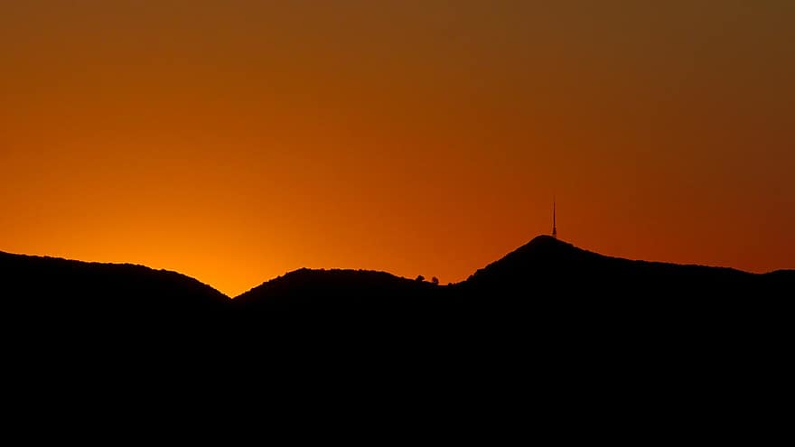 les montagnes, la tour, le coucher du soleil, crépuscule, Thalheim, Staffelegg, Suisse