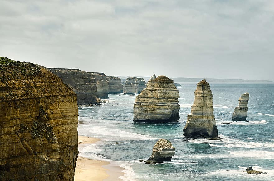 peisaj marin, melbourne, doisprezece apostoli, Australia, natură, mare, ocean, plajă, Victoria, port campbell parc național