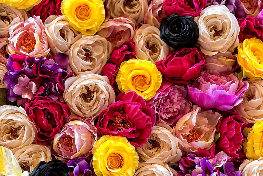 kwiaty, róże, bukiet, bukiet kwiatów, układ kwiatowy