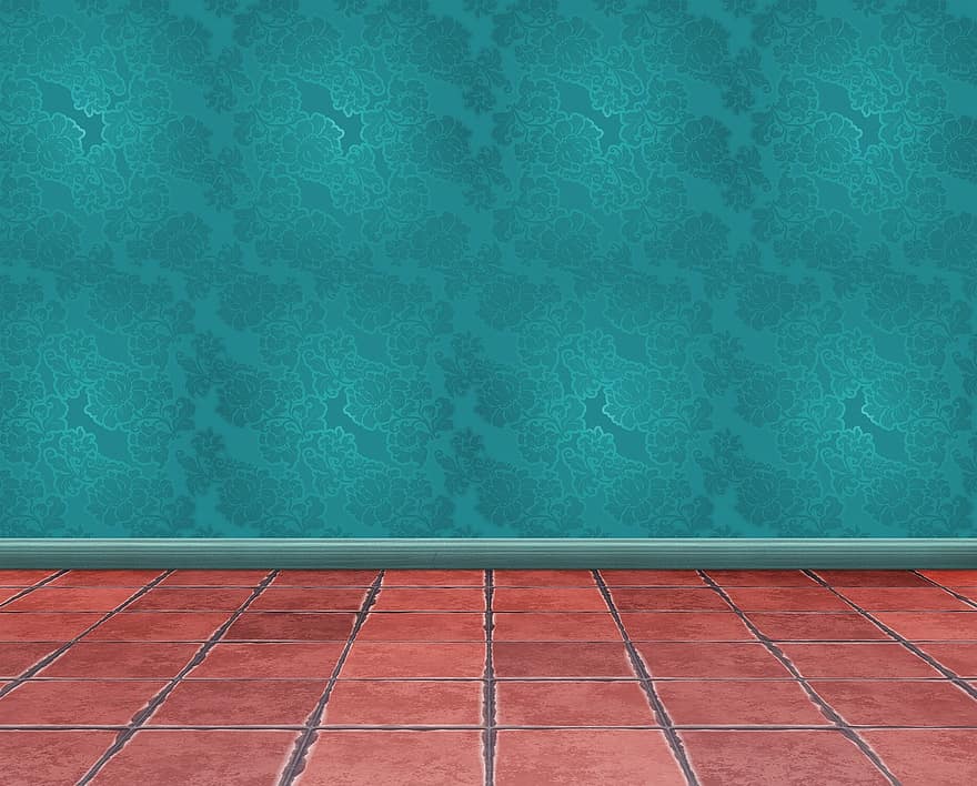 Platz, leeren, Steinboden, Bodenplatten, Muster, Tapete, Hintergrund, Terrakotta, Innere, Wand, Zimmer