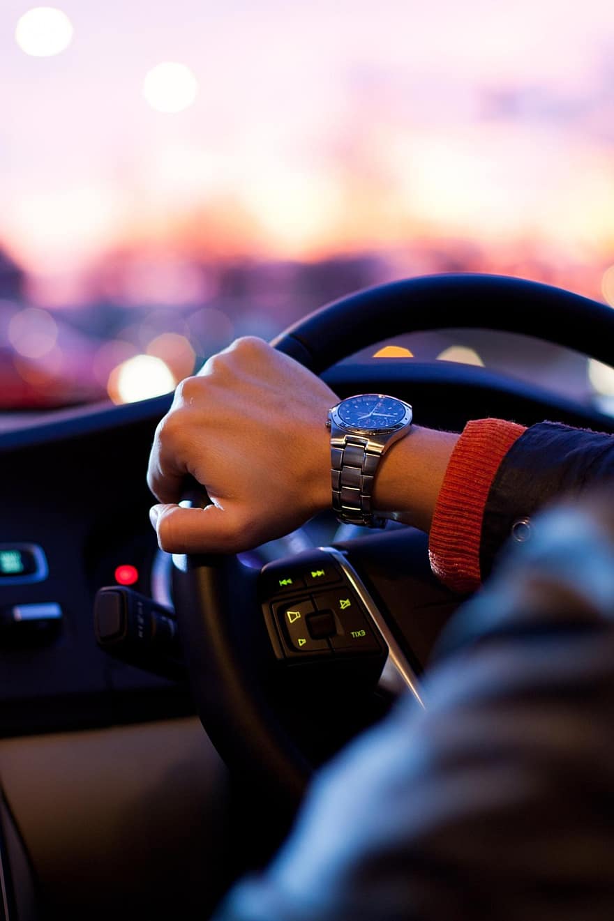 Watch, Steering Wheel, Fashion, Car, Man, Driving, Accesory