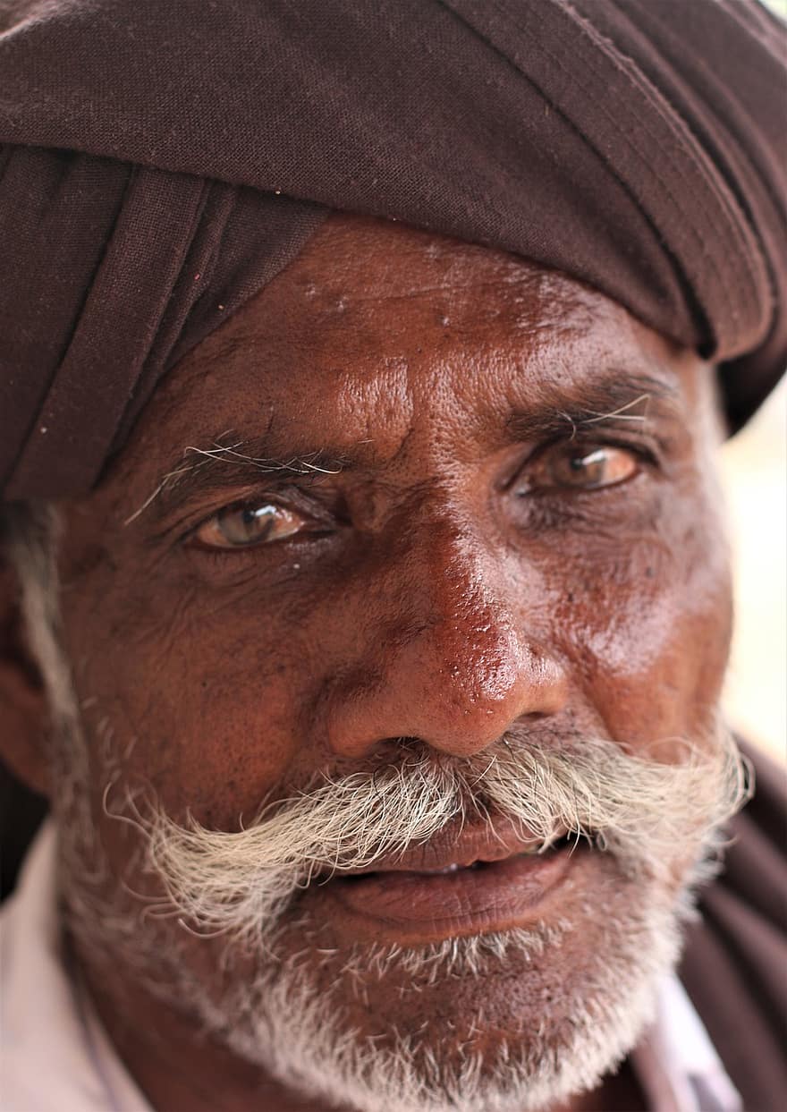 vyras, Indijos, portretas