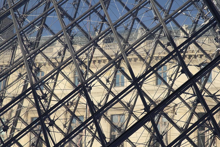 Louvre müzesi, mimari, Fransa, panjurlu pencere, müze, Paris, piramit