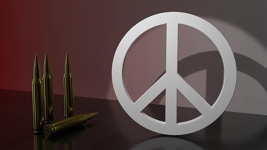 ειρήνη, σύμβολο, σημάδι, σφαίρες