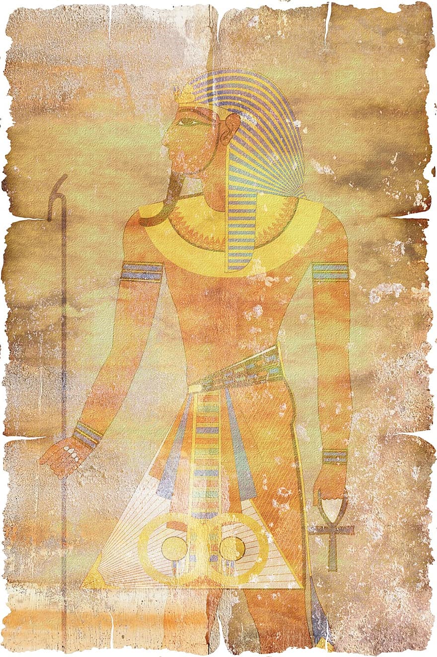 papirusas, senas, popieriaus, pergamentas, Egipto, Egiptas, senovėje, istorinis, faraonų kalba, karys