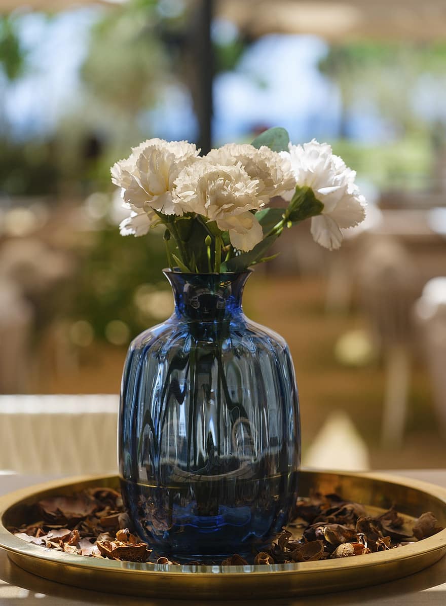 Flowers, Vase, Decor, Spring, Summer, Decorative, Beautiful, Background, Table, Cafe, Restaurant