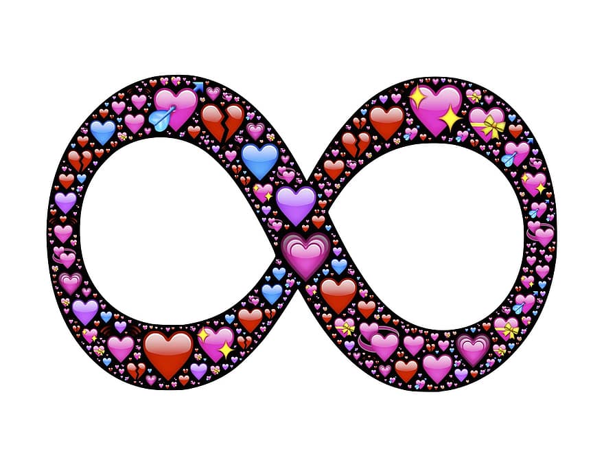 infinidade, infinito, corações, amor, amoroso, emoji