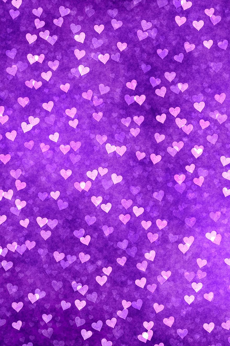 Heart, Purple, Paper, Background, Texture