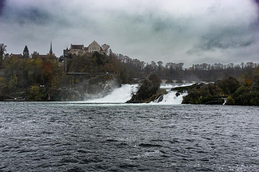 el Rin cae, Suiza, cascada, Schaffhausen, naturaleza