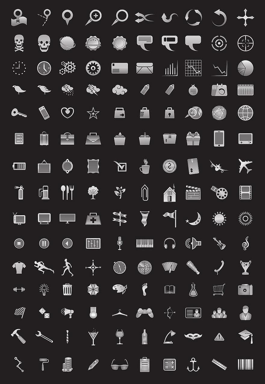 ícones, ícones da web, Biblioteca de ícones, www, rede mundial de computadores, mídia social, conectados, comunicação, símbolos