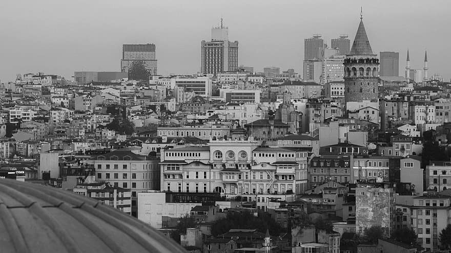 Istanbul, ville, immeubles, panorama, architecture